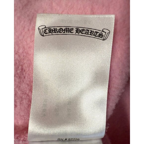 Chrome Heart U.S.A. Pink Hoodie With Kangaroo Pocket & Drawstring Hood - Picture 14 of 16